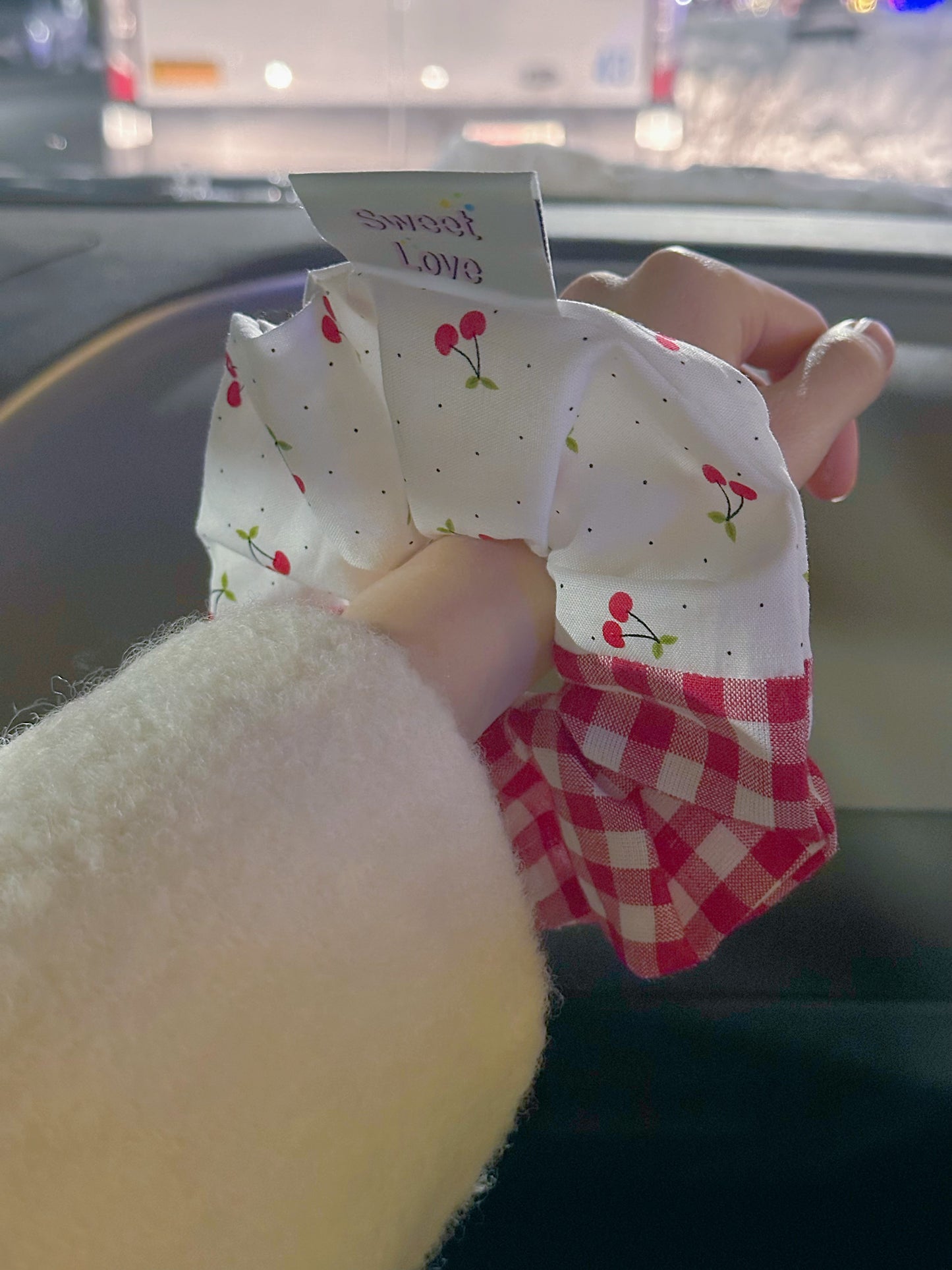 Two Color Cherry Scrunchy