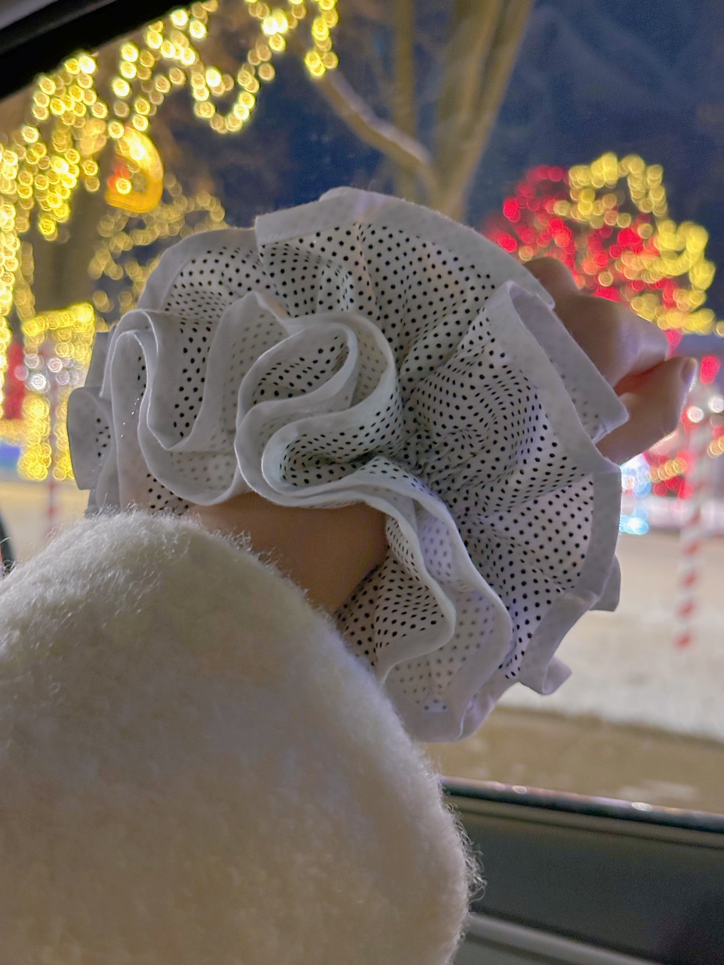 Puffy Polka Dot Scrunchy