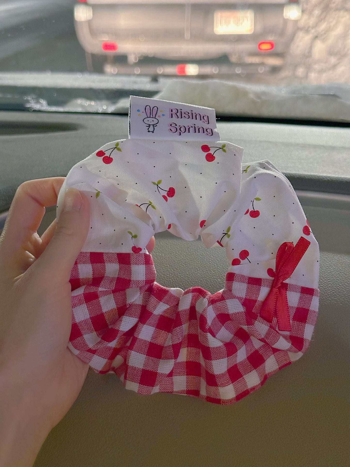 Two Color Cherry Scrunchy